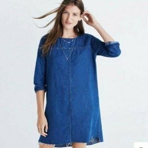 Madewell • raw hem denim dress, XS